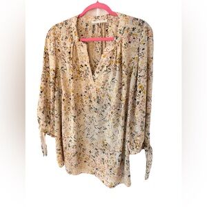 Violet & Claire Floral Blouse with Pink and Yellow Accents